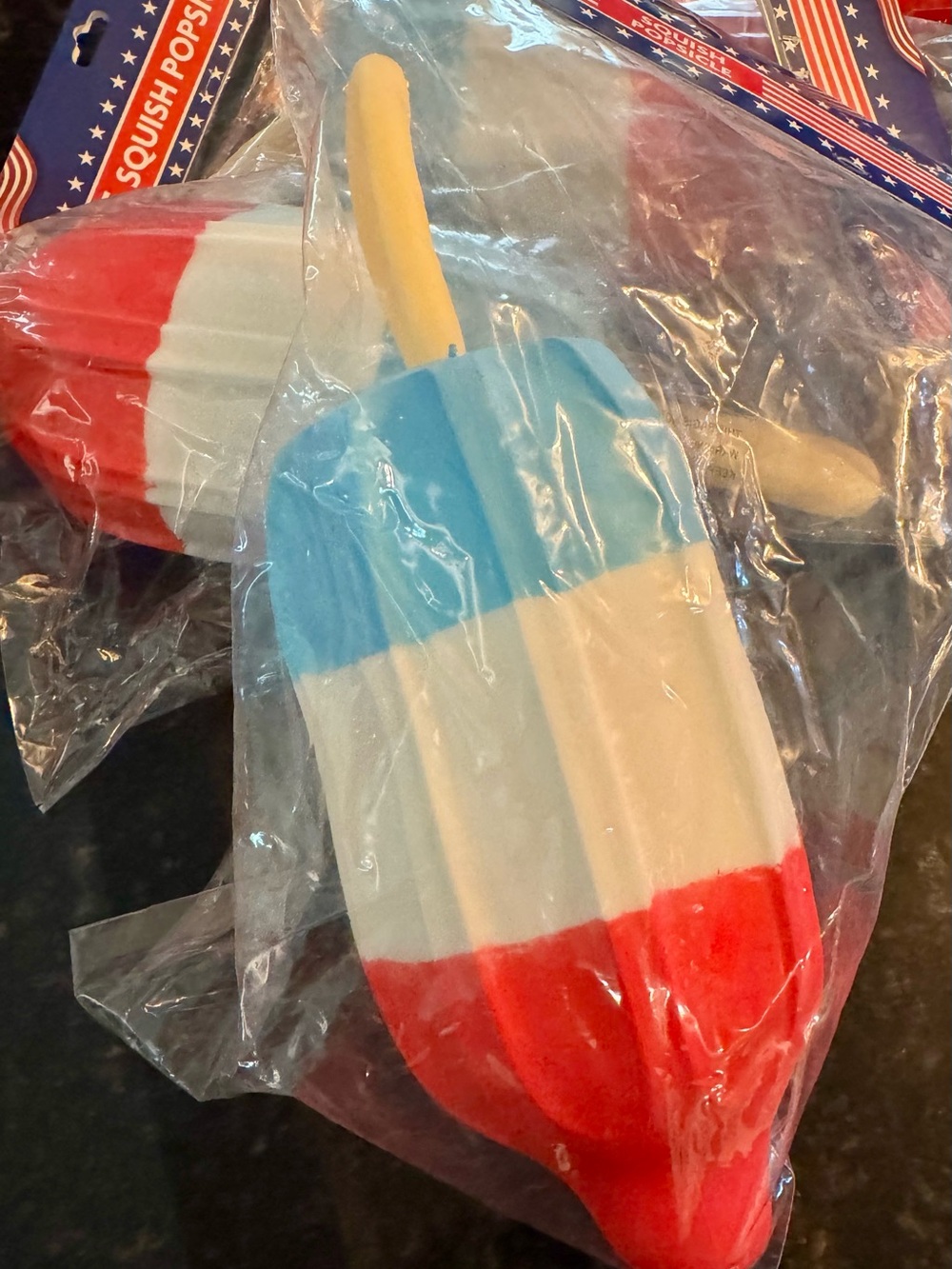 Sunny Days Squishy Rocket Pop Sensory Toy - Red, White & Blue Squishy Popsicle